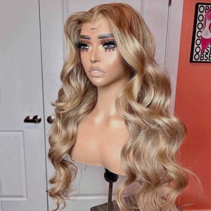 Flash Sale Milk Blonde 13x4 Transparent Lace Frontal Layered Straight Wig 613 Blonde Color Human Hair Wigs
