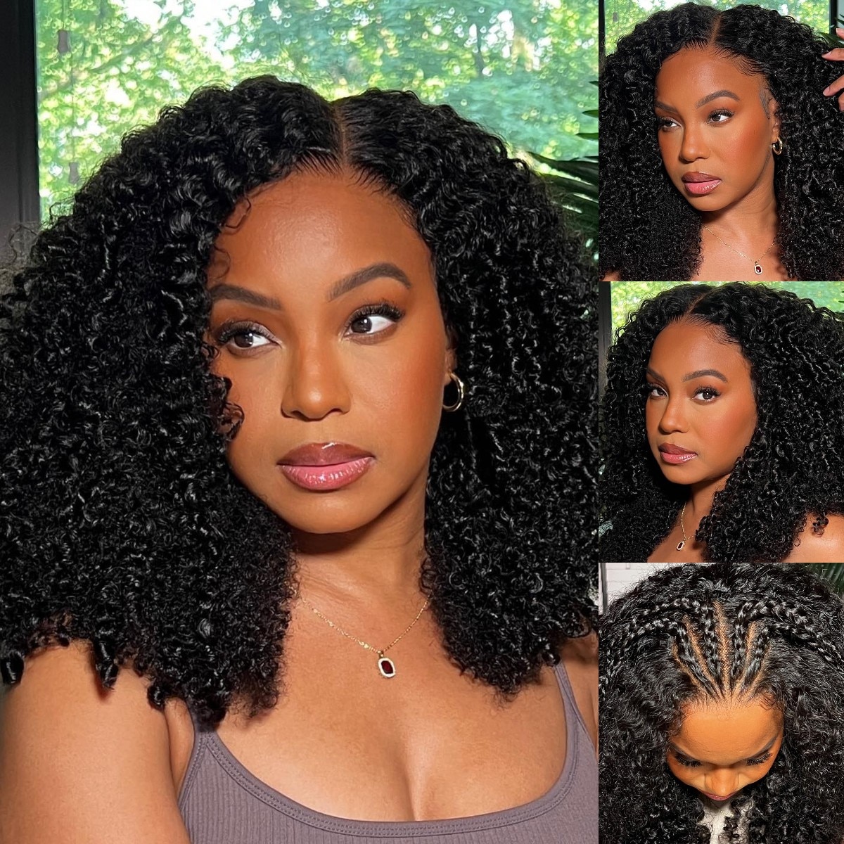 Beautyforever Realistic Hairline Glueless Kinky Curly Wigs Pre-Plucked Natural Human Hair Wigs 150% Density
