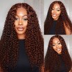 Flash Sale Pre Cut Lace Put on and Go Glueless Wig 6x4.75 / 7x5 Pre Bleached ByeBye Knots Reddish Brown 33B Auburn Jerry Curly Wigs
