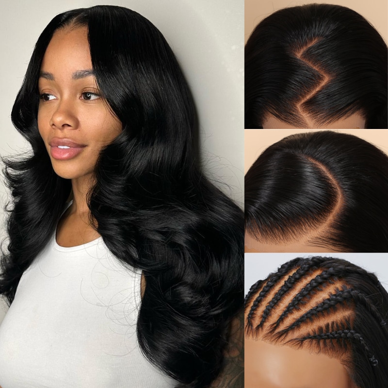  7x5 Bye Bye Knots and 13x4 Pre Everything Frontal Body Wave Pre Bleached Invisible Knots Pre Cut Lace Glueless Wig