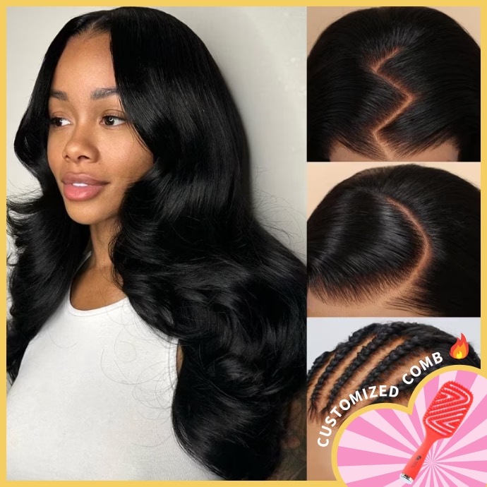  7x5 Bye Bye Knots and 13x4 Pre Everything Frontal Body Wave Pre Bleached Invisible Knots Pre Cut Lace Glueless Wig