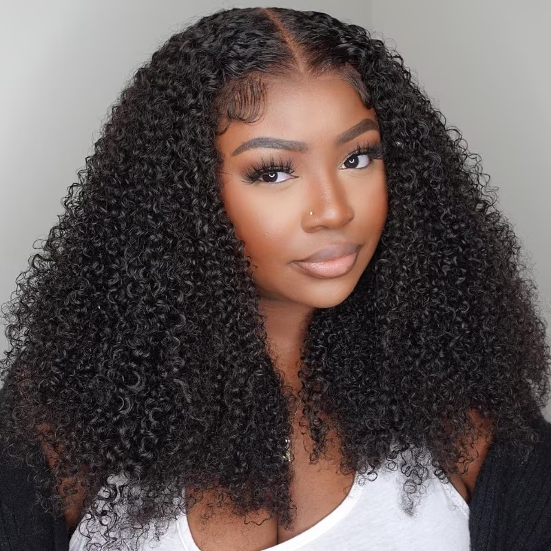  13x4 Pre-Everything Frontal Wigs Pre-Bleached Knot Pre Cut Lace Kinky Curly Human Hair Wig