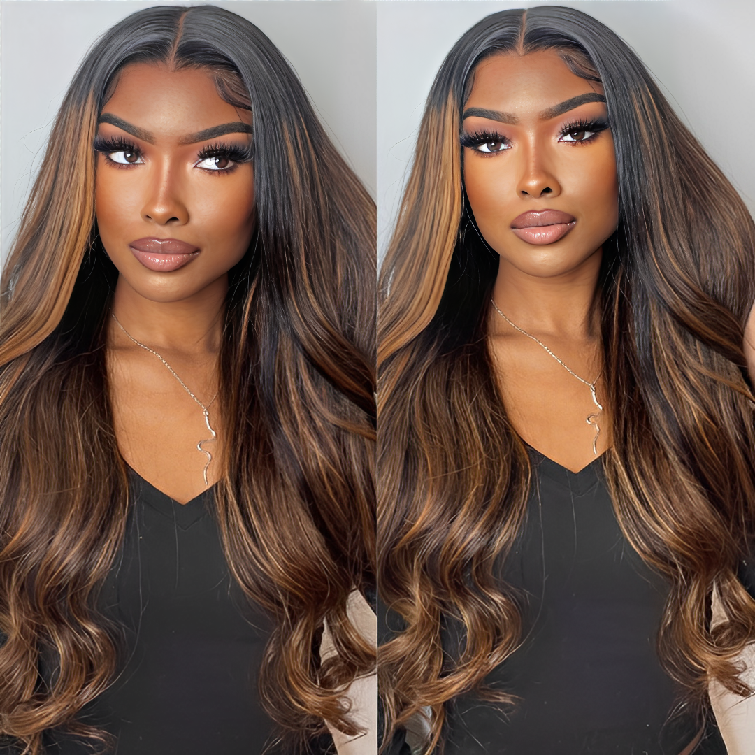 Beautyforever Balayage Highlight Brown Wig Body Wave 7x5 Bye Bye Knots Wig 2.0 Put on and Go Glueless Lace Wigs Spring Wig