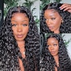  @DominiqueA 13x4 Pre-Everything Frontal Wig Pre Cut Ear to Ear Lace Glueless Water Wave Wigs with Pre-Bleached Knots
