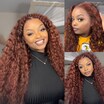  FLASH SALE 33B Color Reddish Brown 13x4 Lace Front Wig Different Hair Texture Human Hair Wig 60% Off Flash Sale