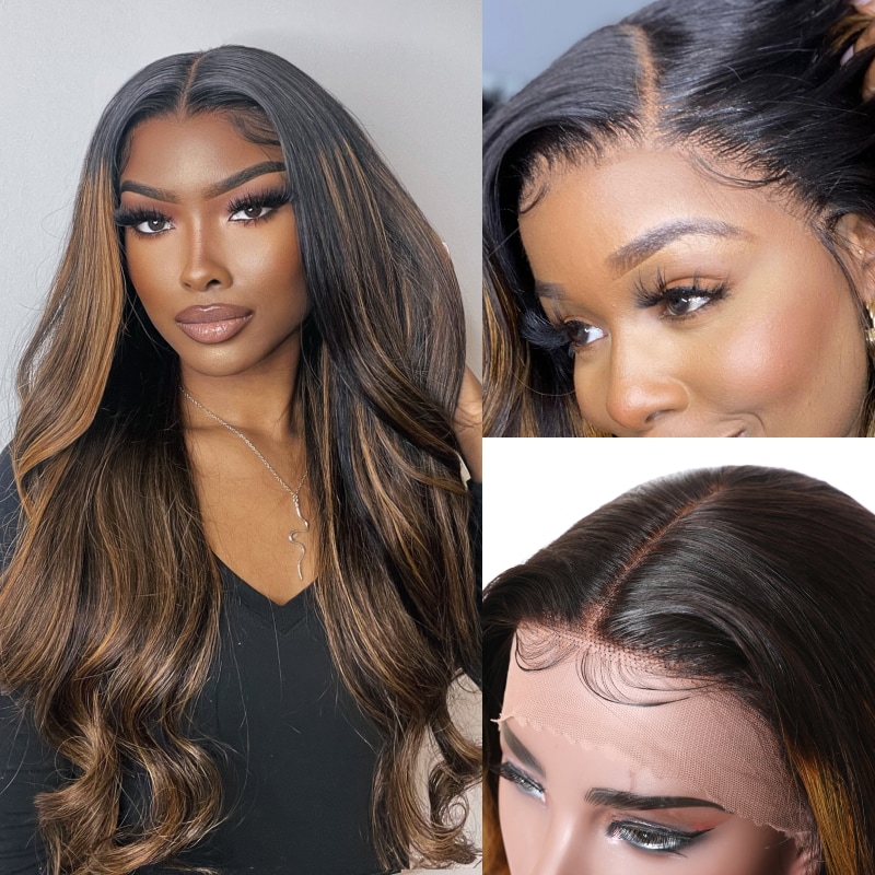 Beautyforever Balayage Highlight 13x5x0.5 Lace Part Wigs #FB30 Body Wave Wig Natural Hairline Human Hair Wigs with Baby Hair