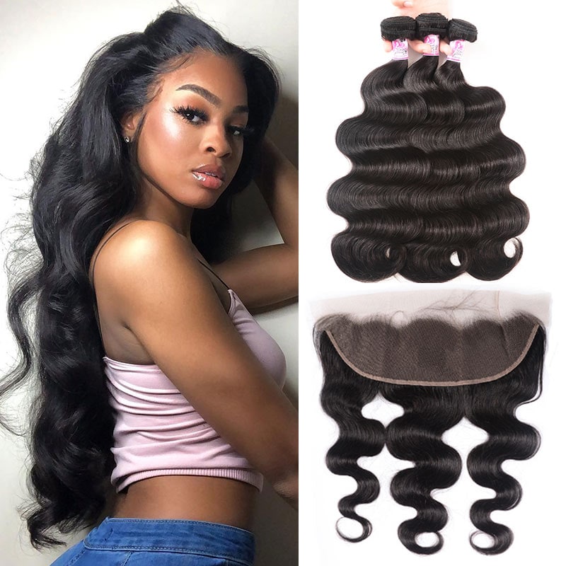 Beautyforever Brazilian 13''x4'' Lace Frontal Closure With 3Bundles Body Wave Hair
