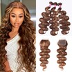 Beautyforever Body Wave 3 Bundles With Undetectable Light Honey Blonde Color 4x4 Lace Closure