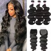 Beautyforever Invisible 5x5 HD Lace Closure Body Wave with3 Bundles Top Quality Free Part Human Hair