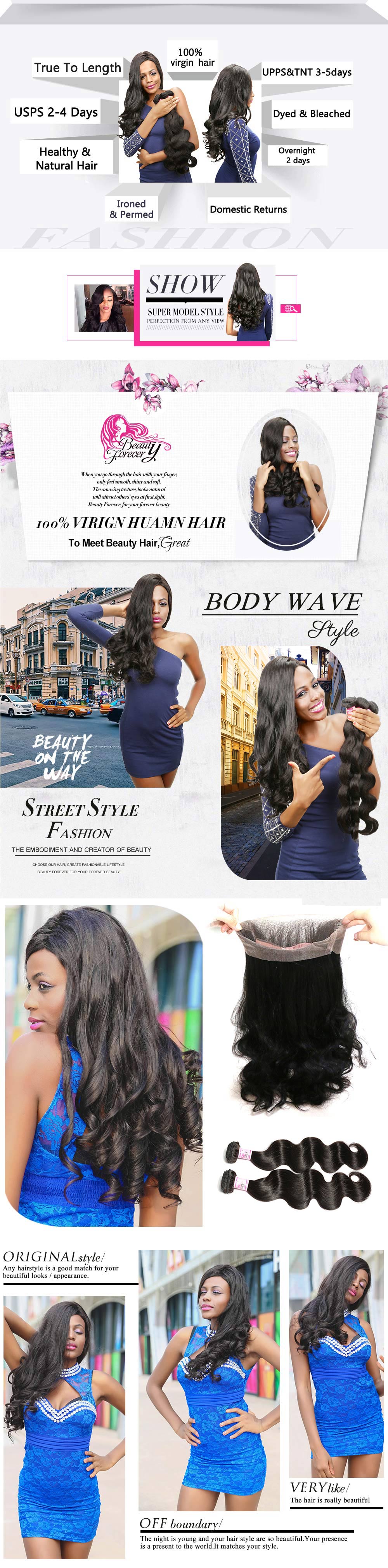 Body Weave 2Bundles With 360 Closure