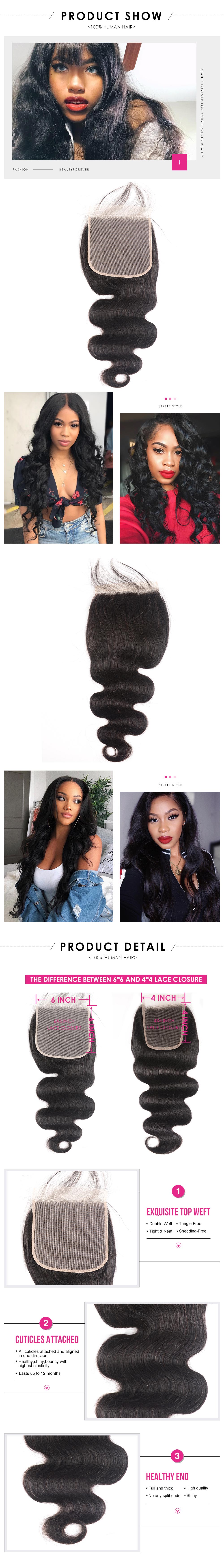 Body 3bundle with 6x6 Lace Closure