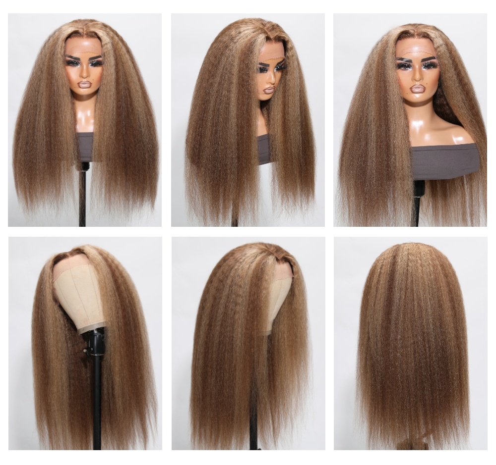 Kinky Straight 13x4 lace front wigs