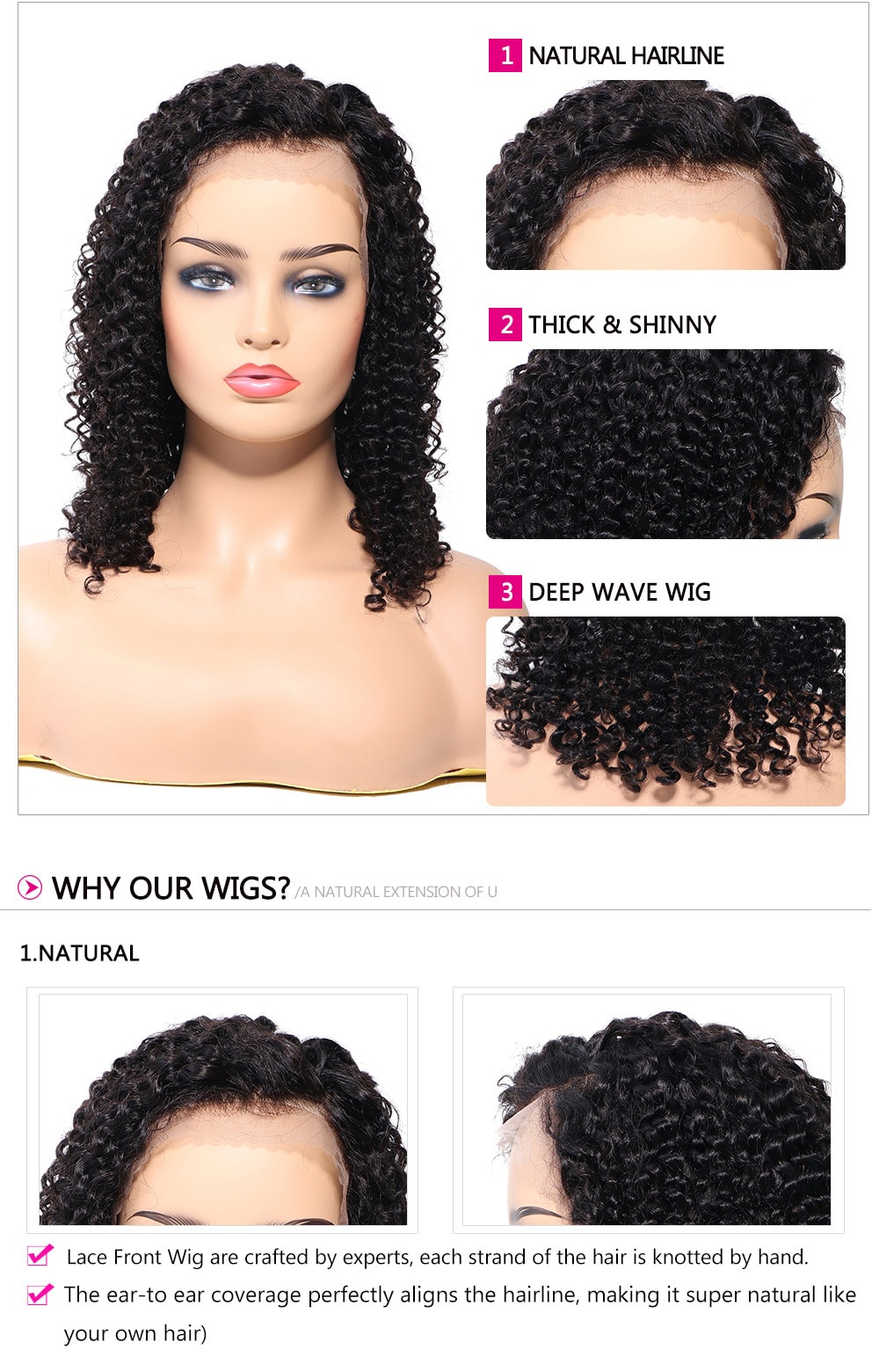 Most Natural Deep Wave Lace Front Wig
