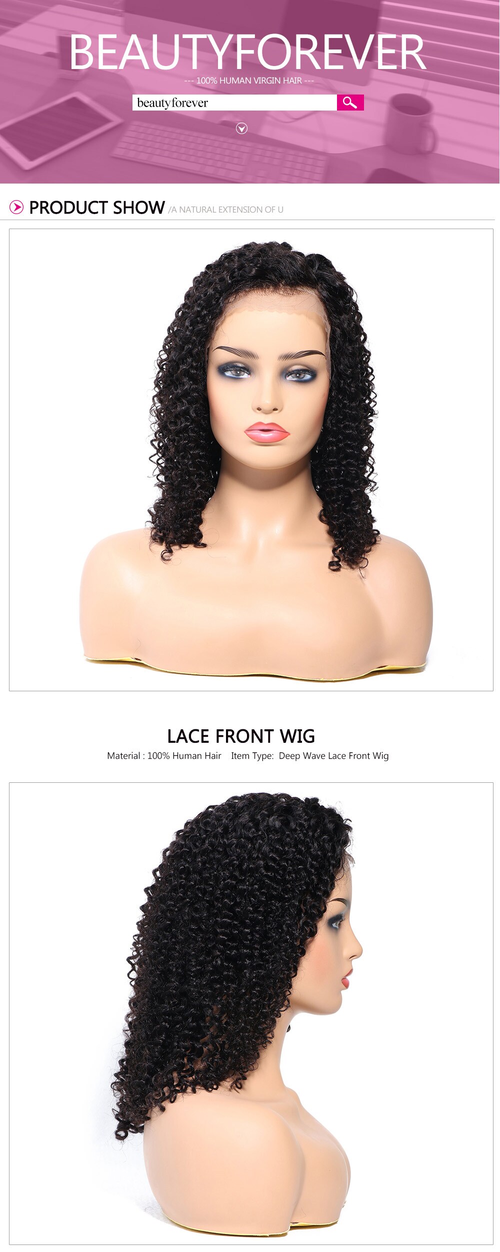 deep wave lace front wigs