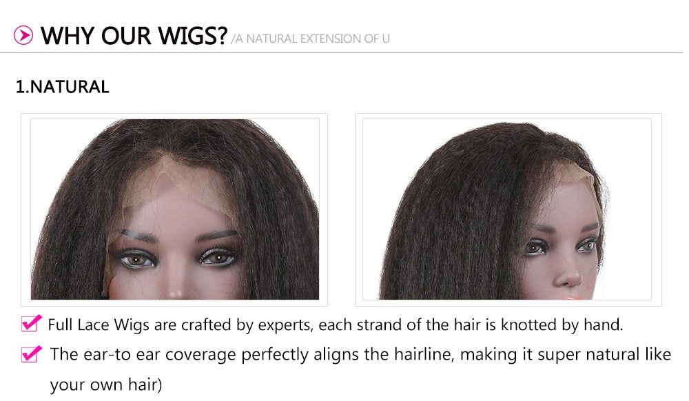 Kinky Straight 100% Human Hair Wigs