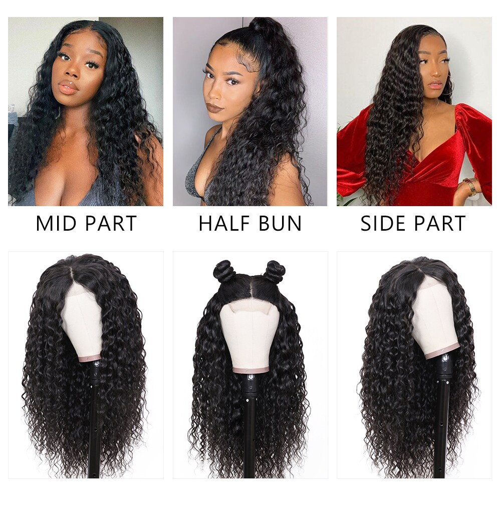 Lace Seam Deep Wave Curly Wigs