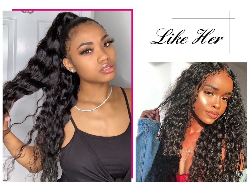 Human Hair Water Wave Wig For Black Women