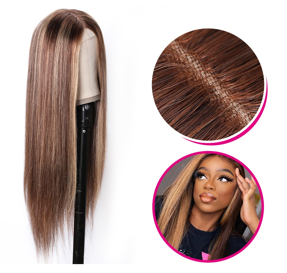 Blonde Highlight Piano Color Lace Part Wig
