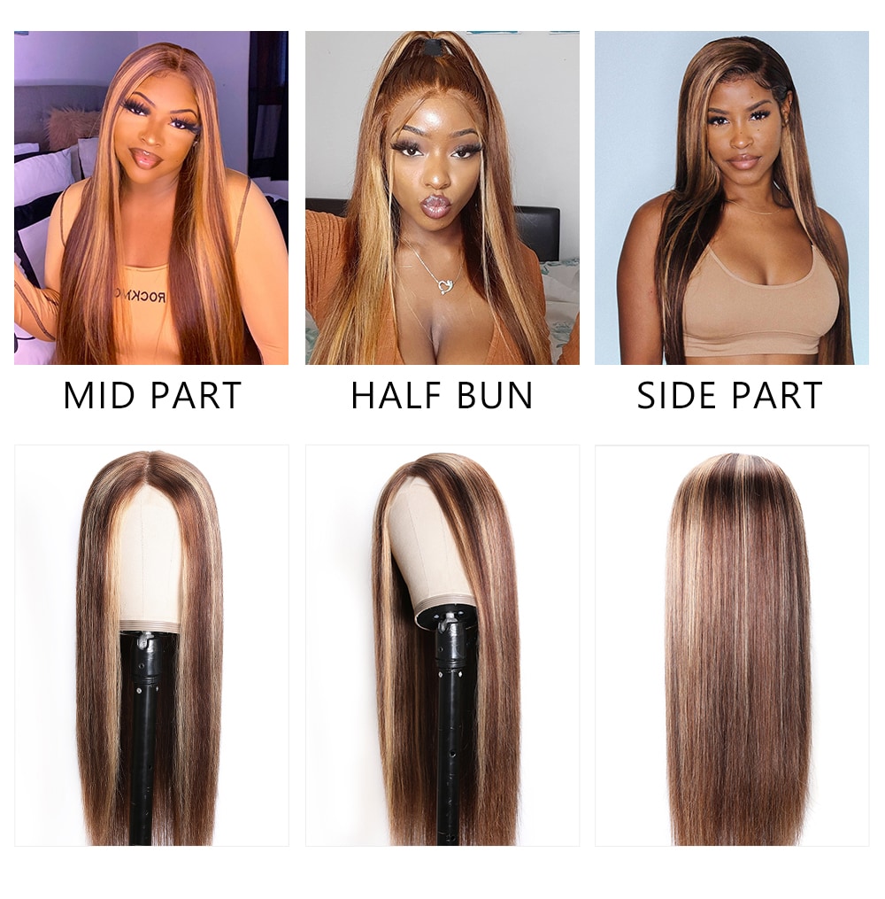 Blonde Highlight Piano Color Lace Part Wig