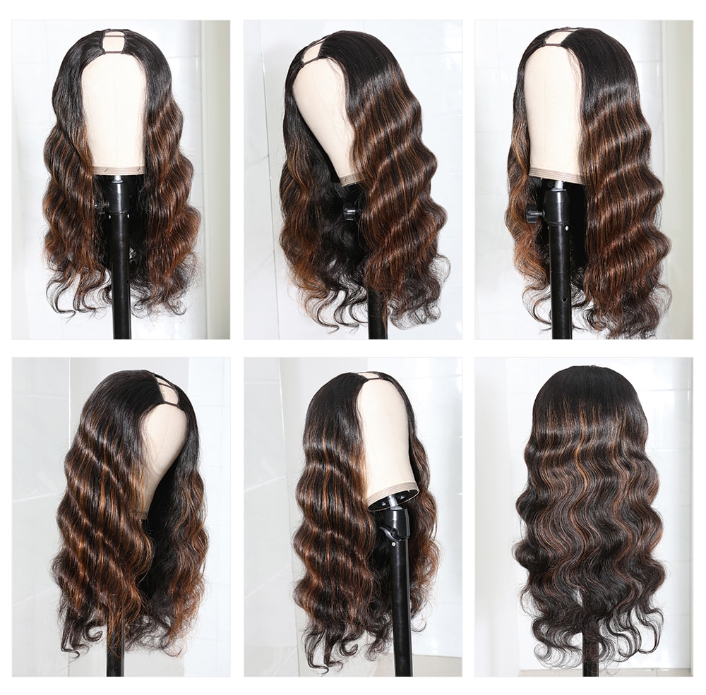 Brown Highlights Body Wave Wig 
