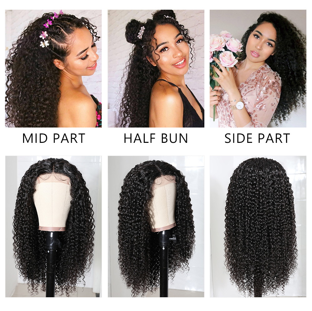 Human Hair Curly Lace Part Wig For Women