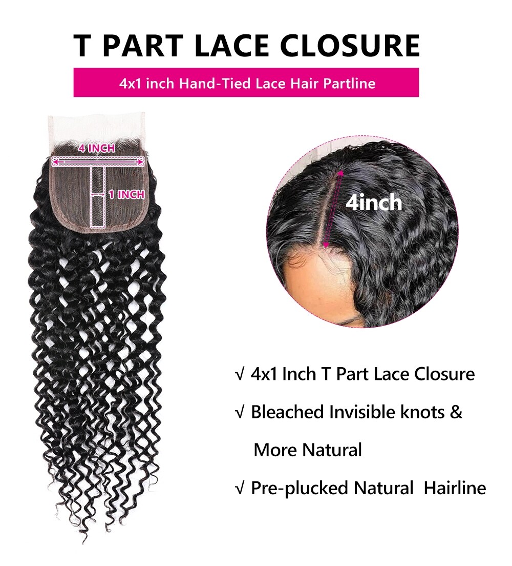 Jerry Curly T Part Lace Closure 