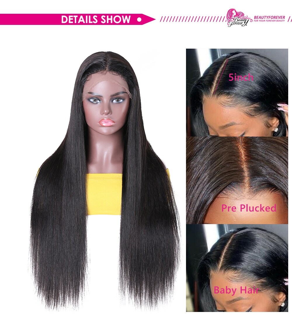 Pre-plucked Middle Part Straight Hair Wigs