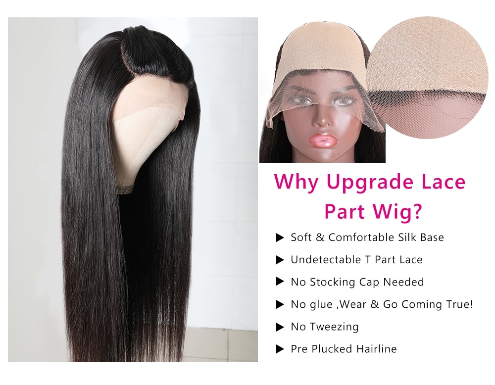 Three Part Straight Lace Wigs 