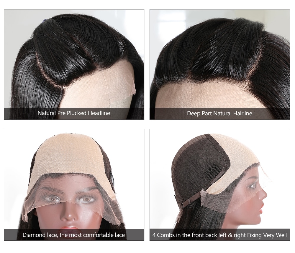 Three Part Straight Lace Wigs 